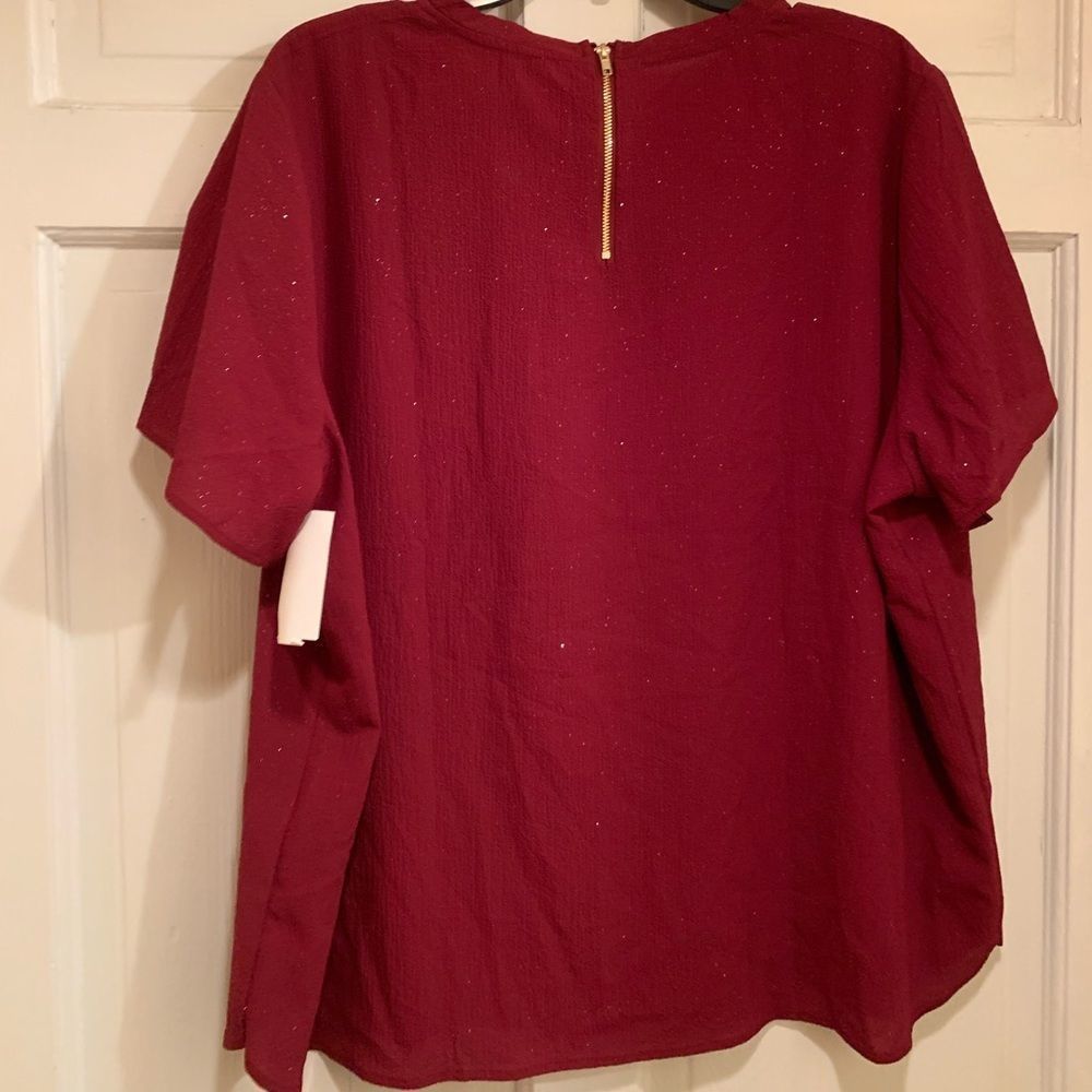 Vero Moda Wine Sparkle Top Sz 3X - Picture 5 of 7